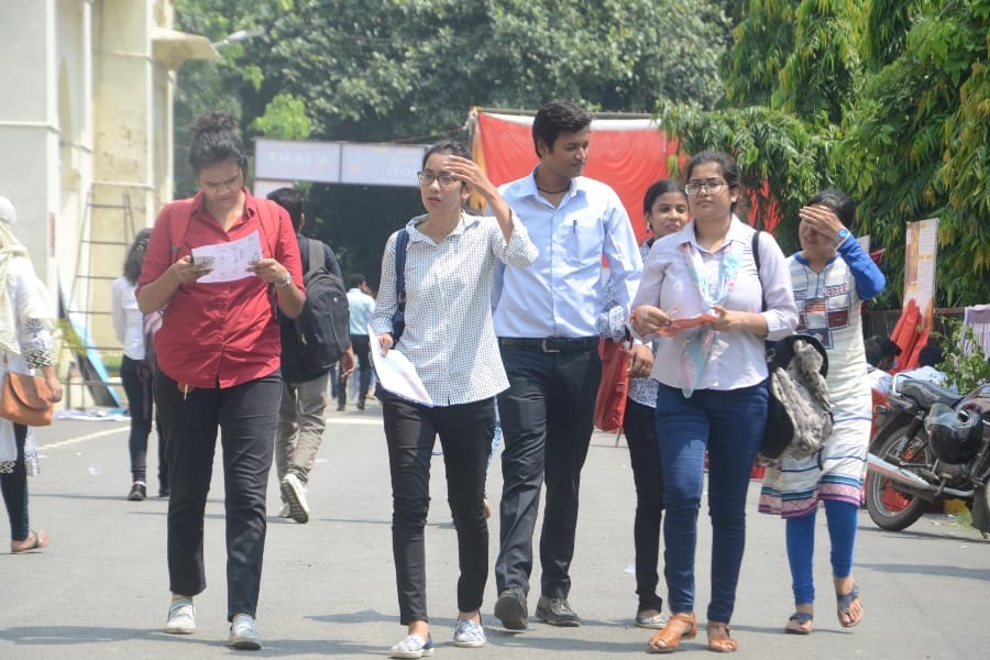 job fair in Lucknow University.