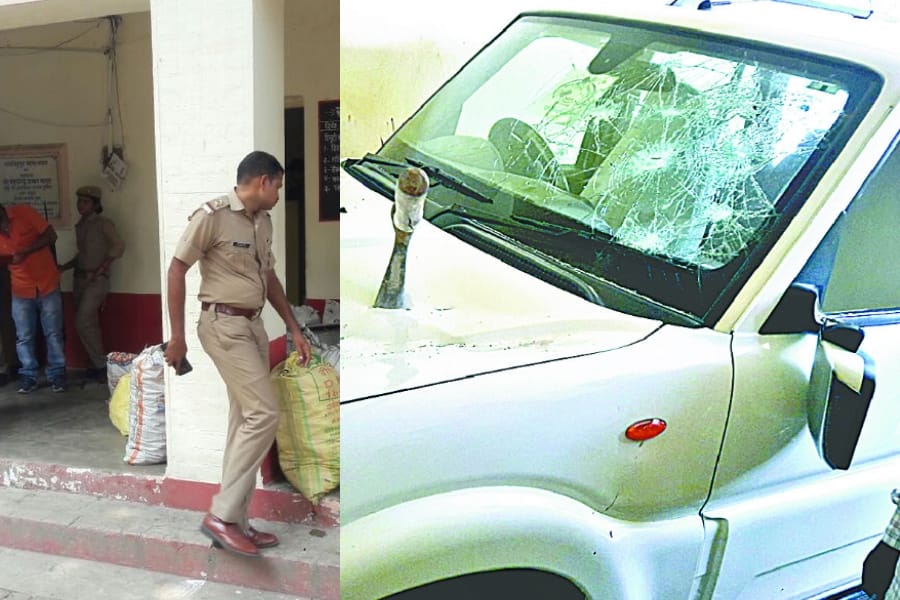 police beats former MLA and his familymen in sultanpur.