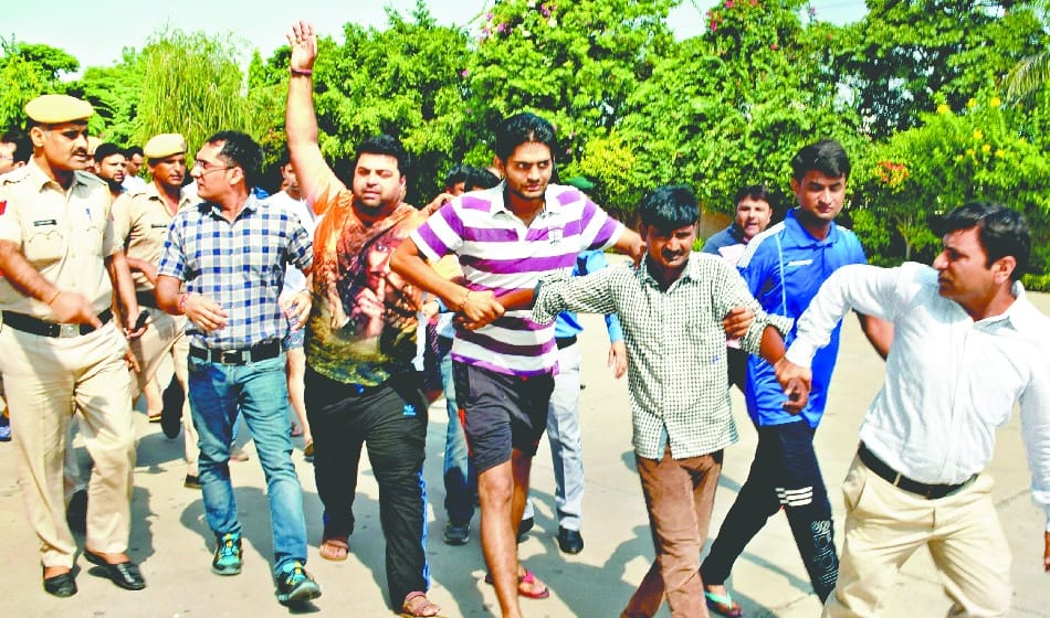 protest outside ryan school in noida and faridabad