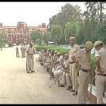 रायन स्कूल के बाहर पुलिस बल 