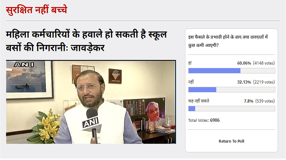 Amar Ujala Poll: Monitoring of school buses in the hands of women employees