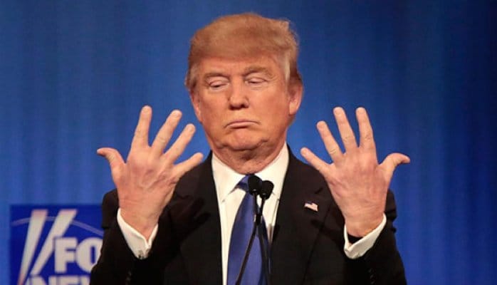 american president DONALD TRUMP IS A GERMAPHOBE
