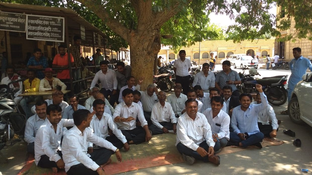 pen down protest by advocates in jaisalmer 
