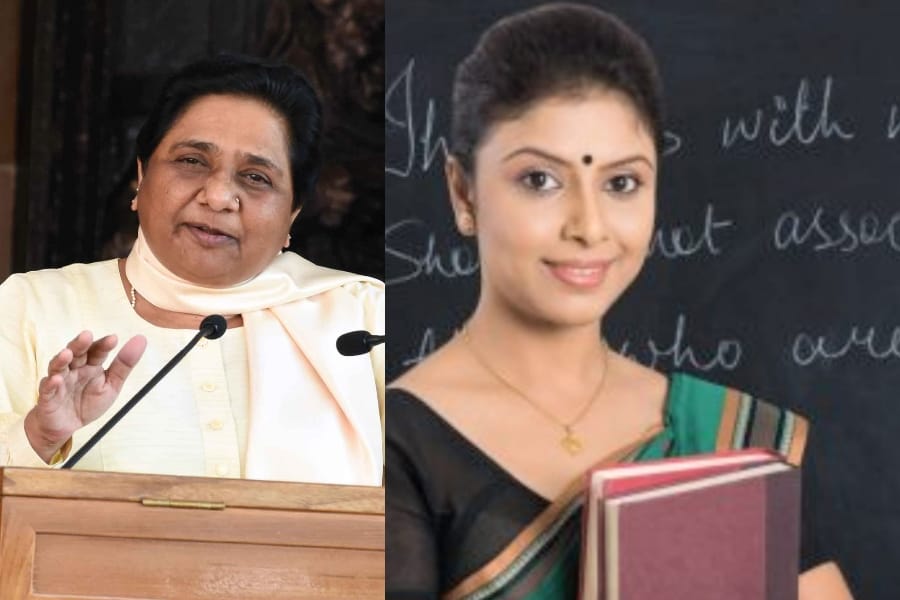 bsp supremo mayawati supports shiksha mitra