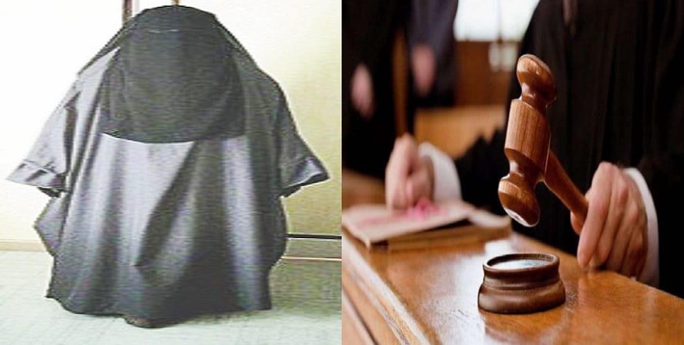 Police look for, the accused reached court wearing a burqa