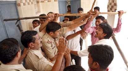 Ruckus on the beating of ABVP leader in Aligarh