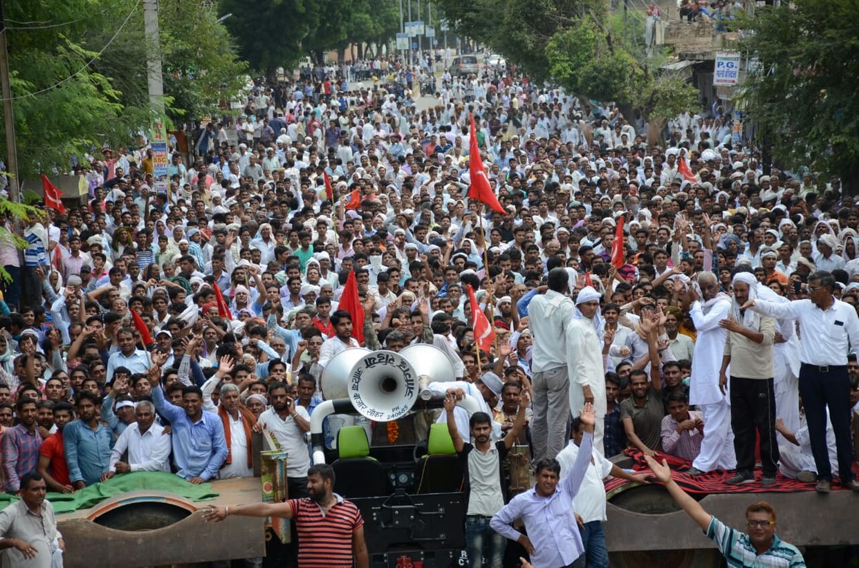 farmer agitation still continue in rajasthan
