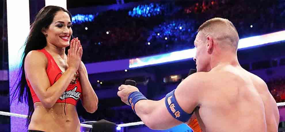 john cena fiance nikki bella appears on monday night raw