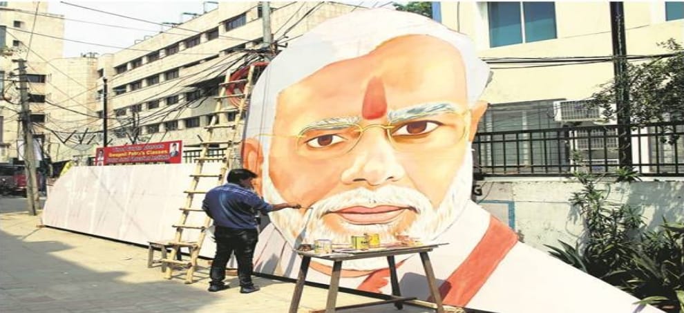 artist making 110 feet cutout for PM Modi birthday