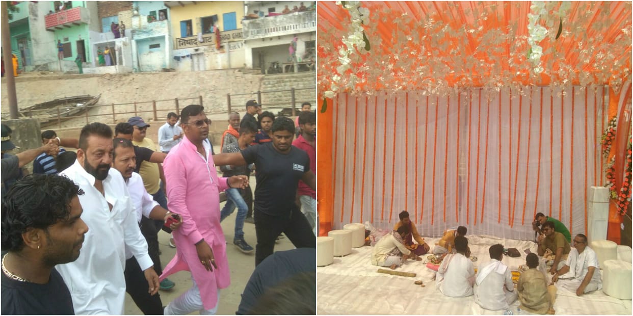 sanjay dutt and aditi rao haidari reach varanasi