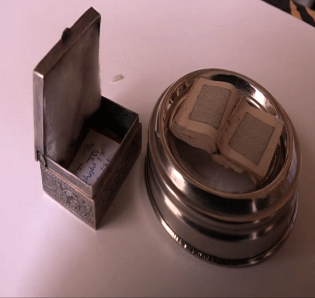 Is this the world's smallest quran, the Hindu family worship in the temple daily