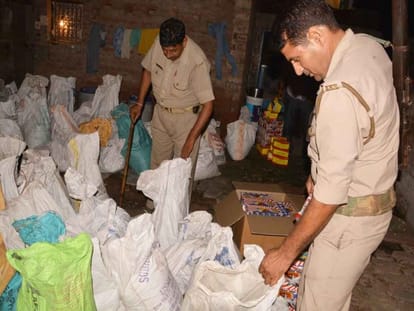 illegal explosive found in firozabad