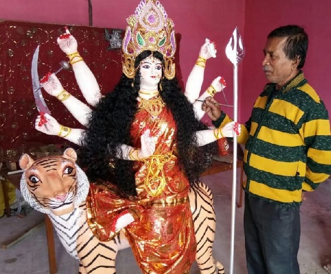 Pandal has started decorating for Durga festival
