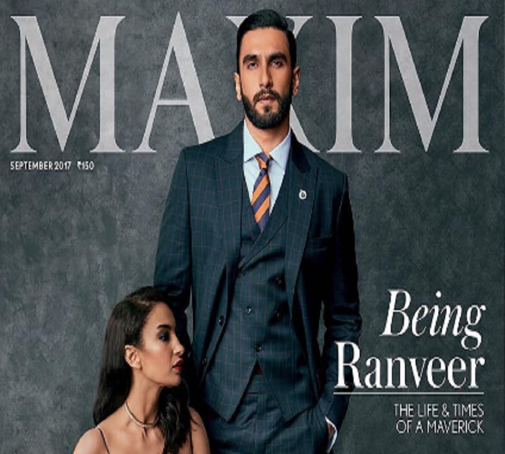 Bollywood actor Ranveer Singh photo shoot for Maxim India magazine 