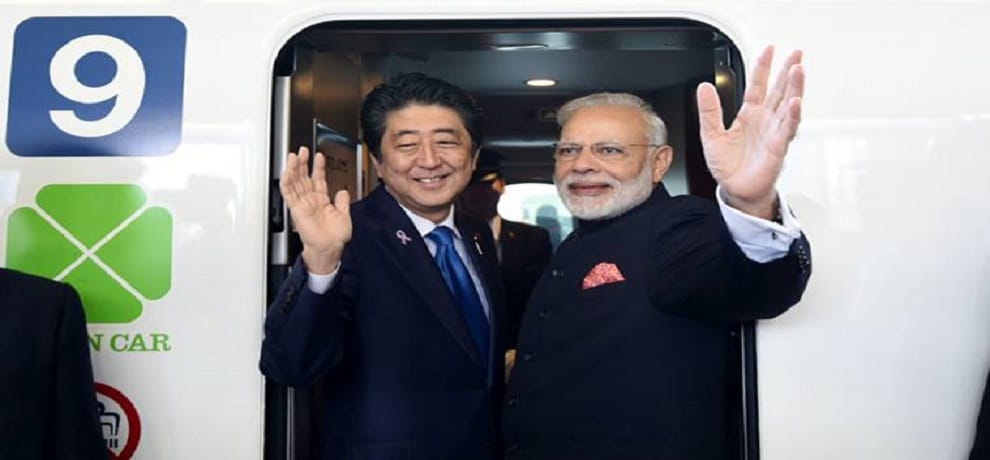 PM Modi Shinzo Abe to Lay Foundation Stone of Ahmedabad to Mumbai bullet train Project