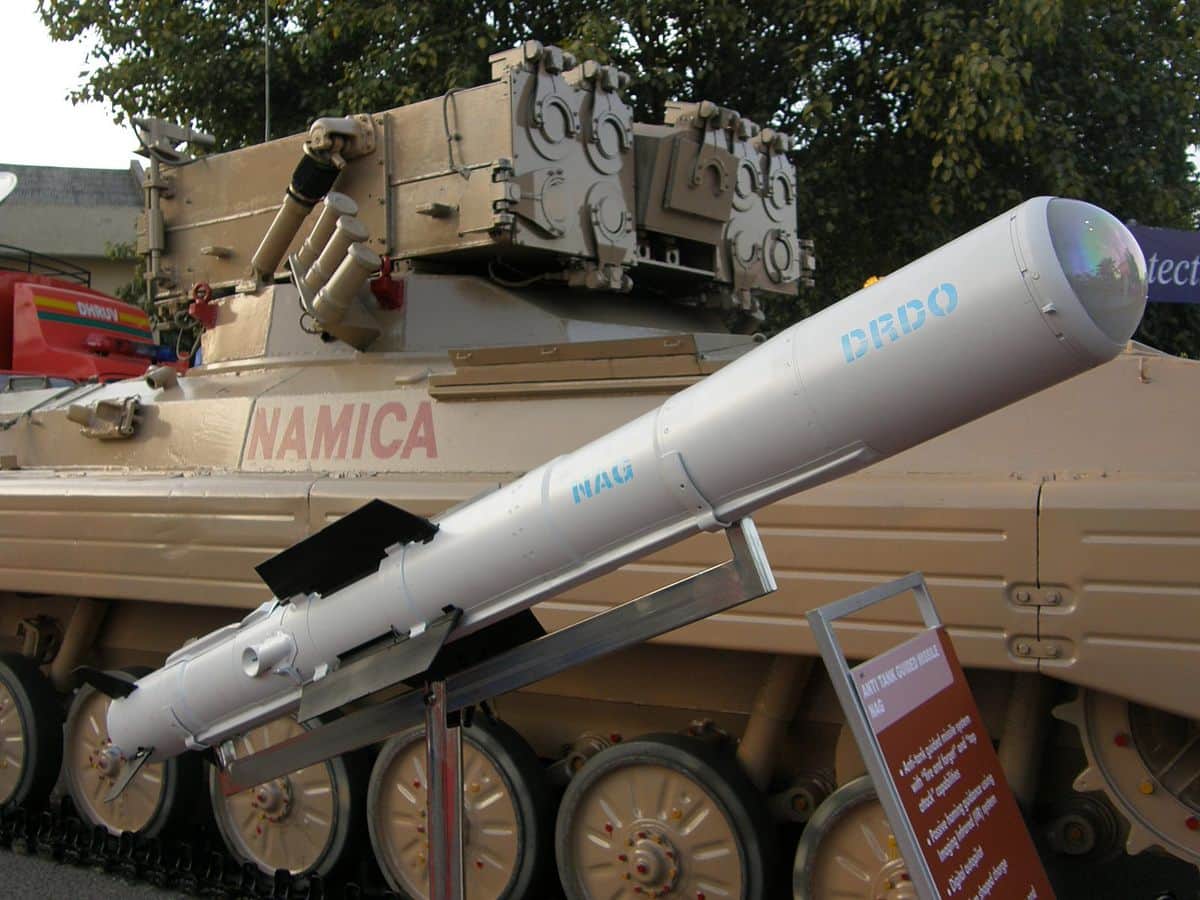 third generation fire-and-forget anti-tank missile Nag developed in india