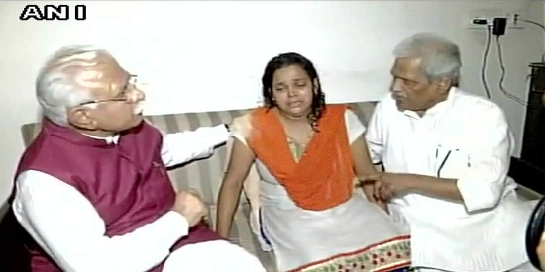 Chief Minister Khattar tears came out after seeing Pradyuman family pain 