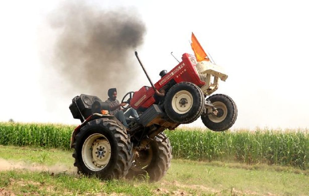 Watch Punjab Farmer Gaggi Bansra Doing Stunt With Tractor