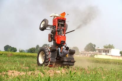 Watch Punjab Farmer Gaggi Bansra Doing Stunt With Tractor