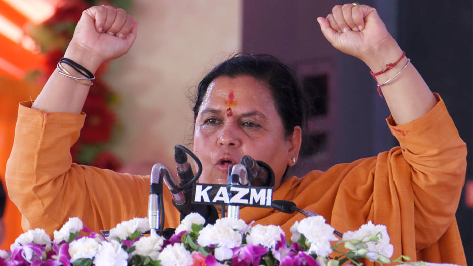 uma bharti statement about ganga in kanpur