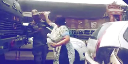 Woman arrest after jawans beaten Video viral on social media 