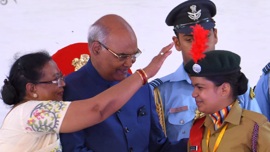 mansi dwivedi honoured by president ramnath kovind