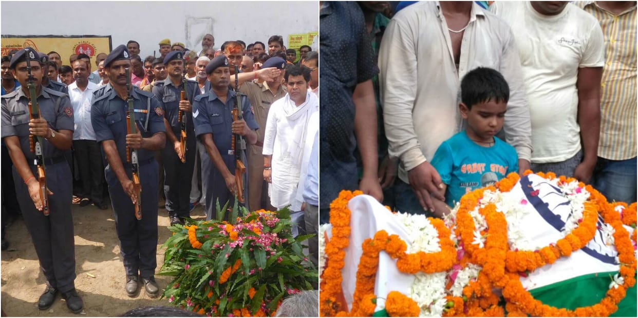 people were crying when six year old son taking part of martyr funeral