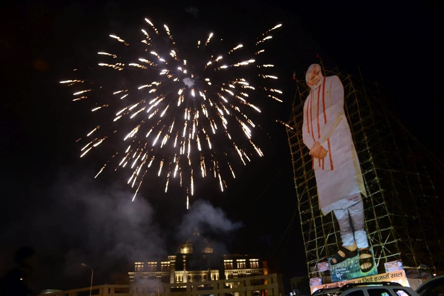 Narendra modi birthday celebration in Lucknow.