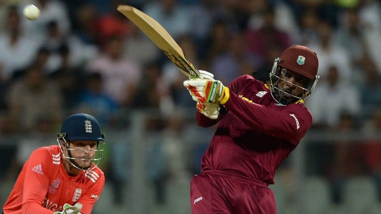 chris gayle became first Player in world to Score hundred sixes in t-20 Internationals 