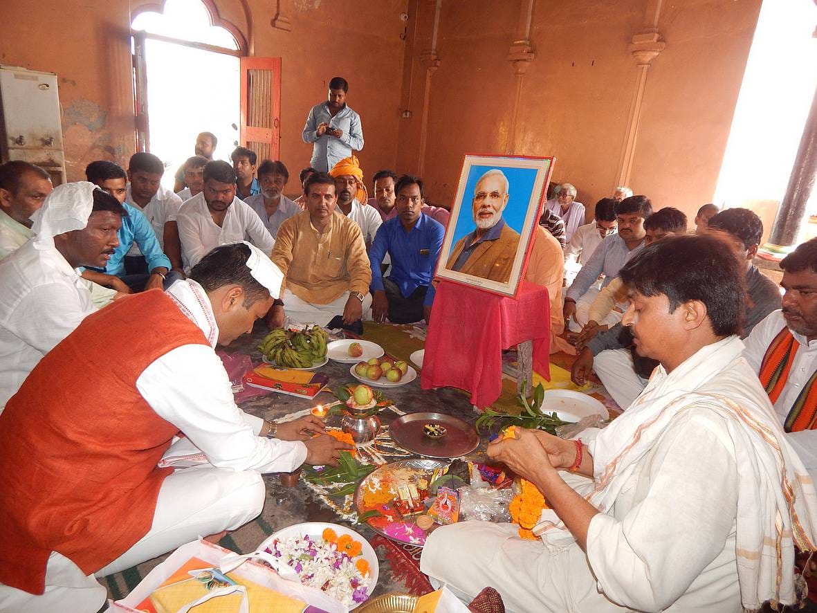 Wishing the longevity of PM by worshiping havana