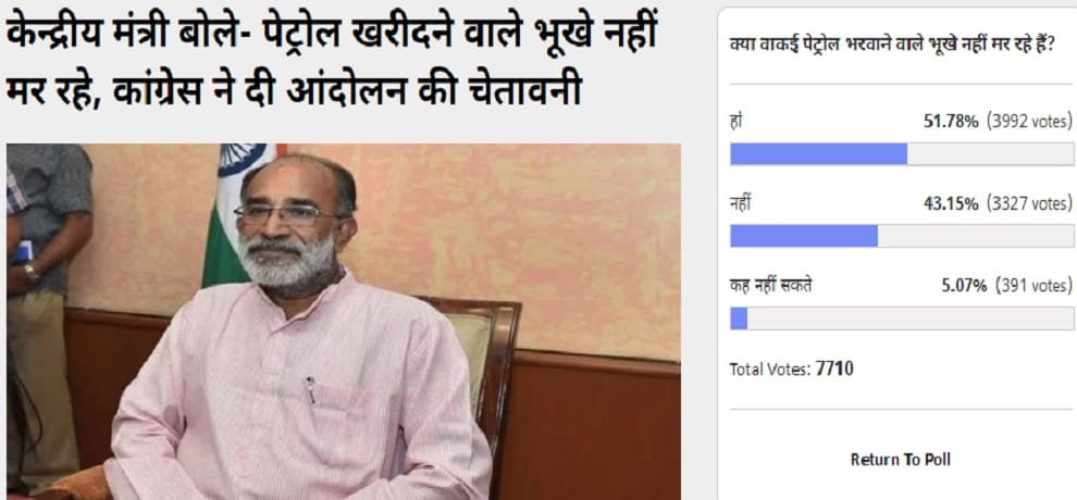 Amarujala Poll: Voters Think Cars and Bikes Owners people can afford hiked petrol prices