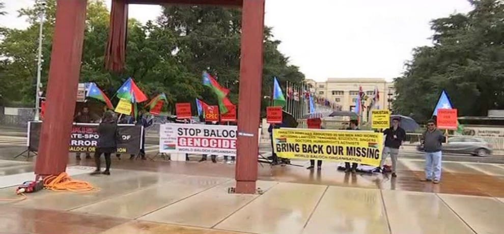 World Baloch Organisation protests against Pakistan at UN in Geneva