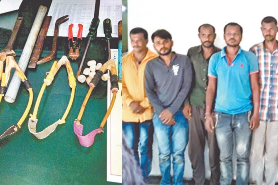 Nine arrested in connection with loot in retired captain home.