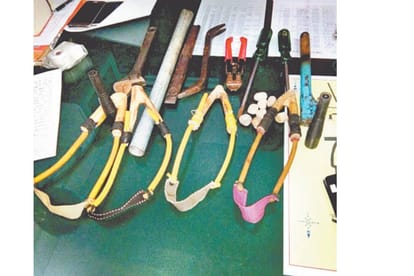Nine arrested in connection with loot in retired captain home.