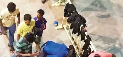 police stopped cricket fans wearing black dress outside stadium 