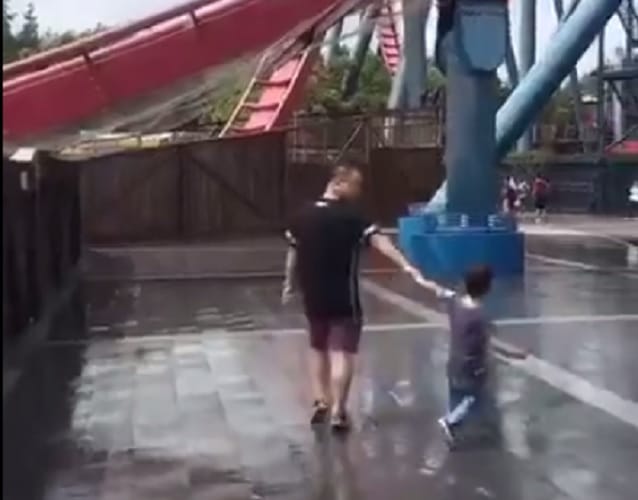 watch funny video of father and son in amusement park