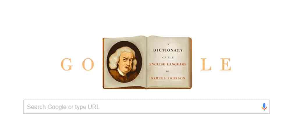 google doodle pays tribute to father of the modern dictionary Samuel Johnson