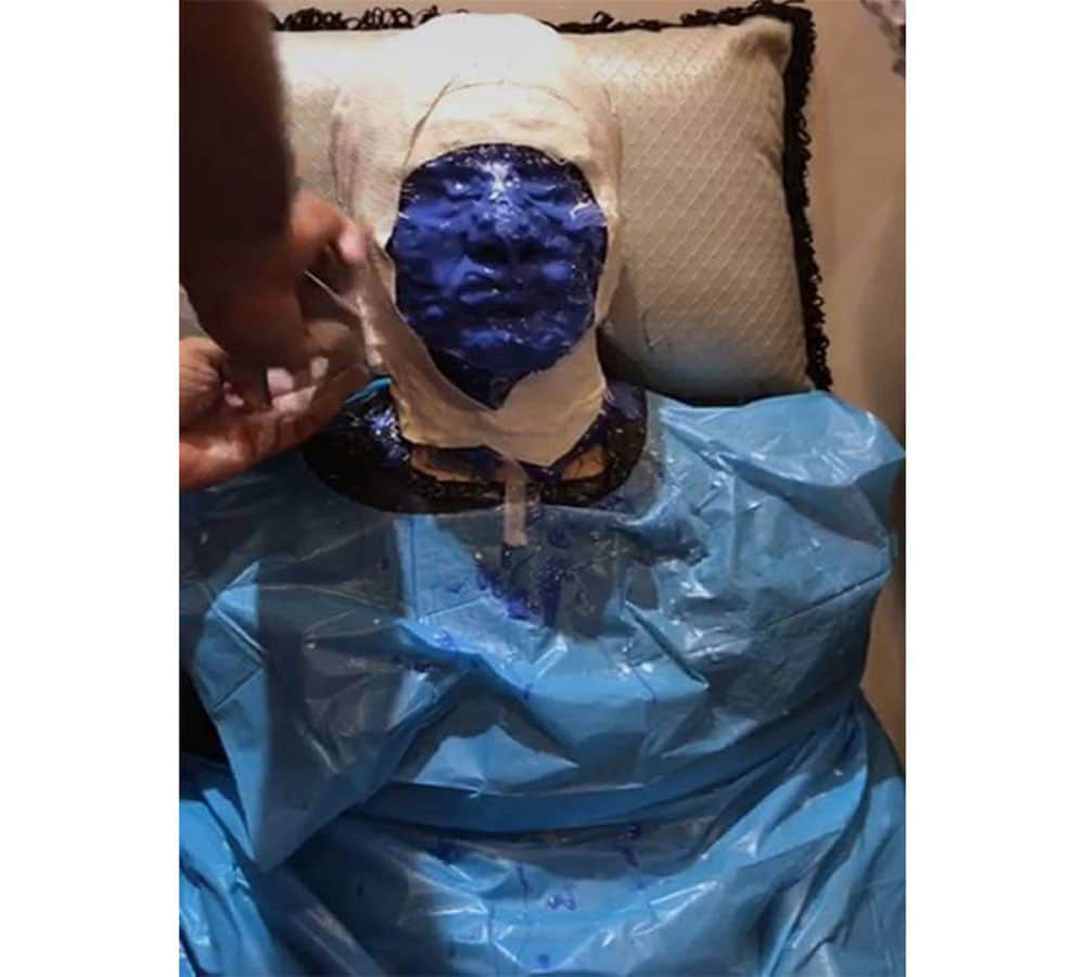 Sunny Leone doing something interesting to her face for next project