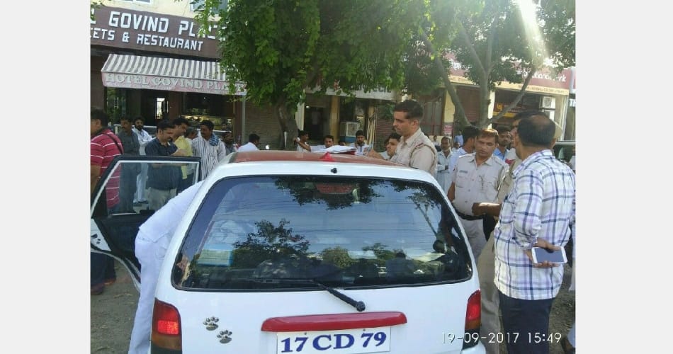 Chinese Embassy car caught in Hissar from Congress leader