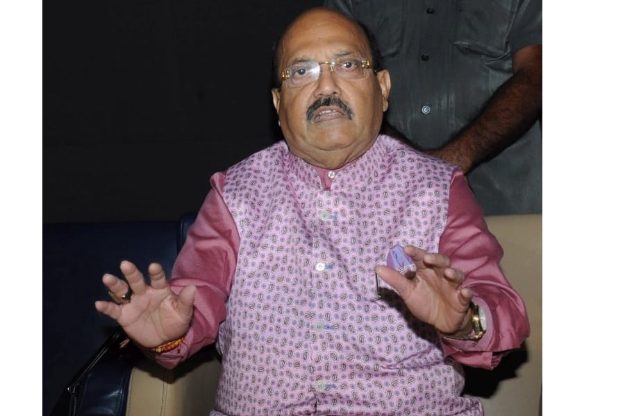 amar singh in lucknow for film screening.