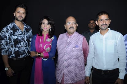 amar singh in lucknow for film screening.