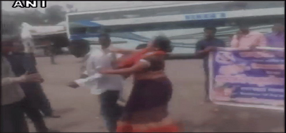 local bjp leader thrashes man during cleanliness drive in mp