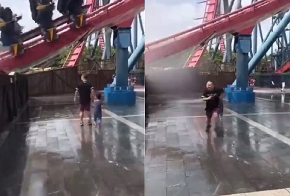 watch funny video of father and son in amusement park