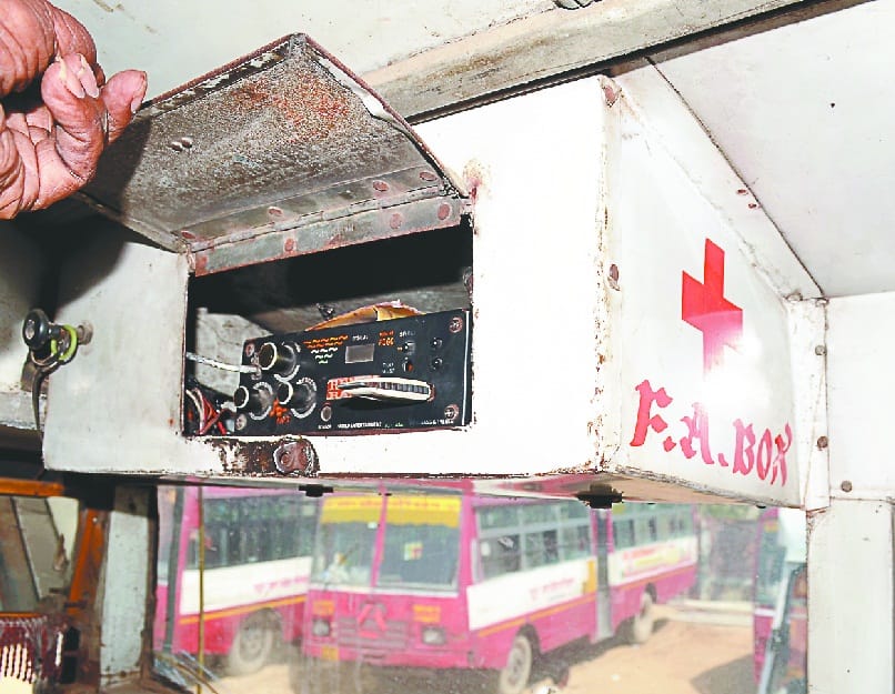 roadways bus fist aid box become music system