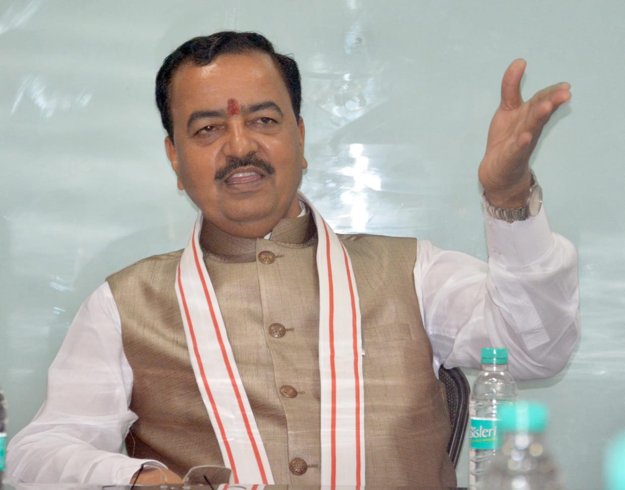 keshav prasad maurya interacted with media
