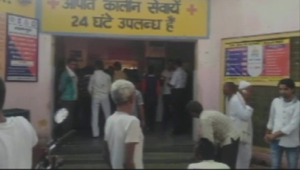 seven dead after a car spun out of control and rammed into a truck in Budaun