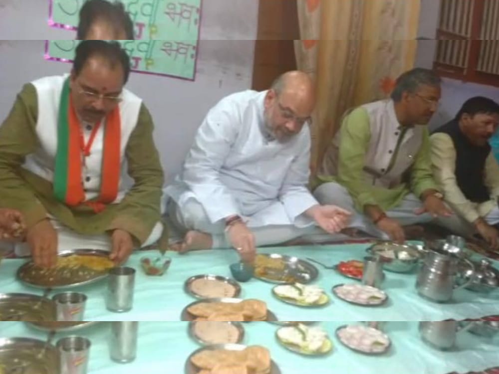 amit shah dalit family lunch menu
