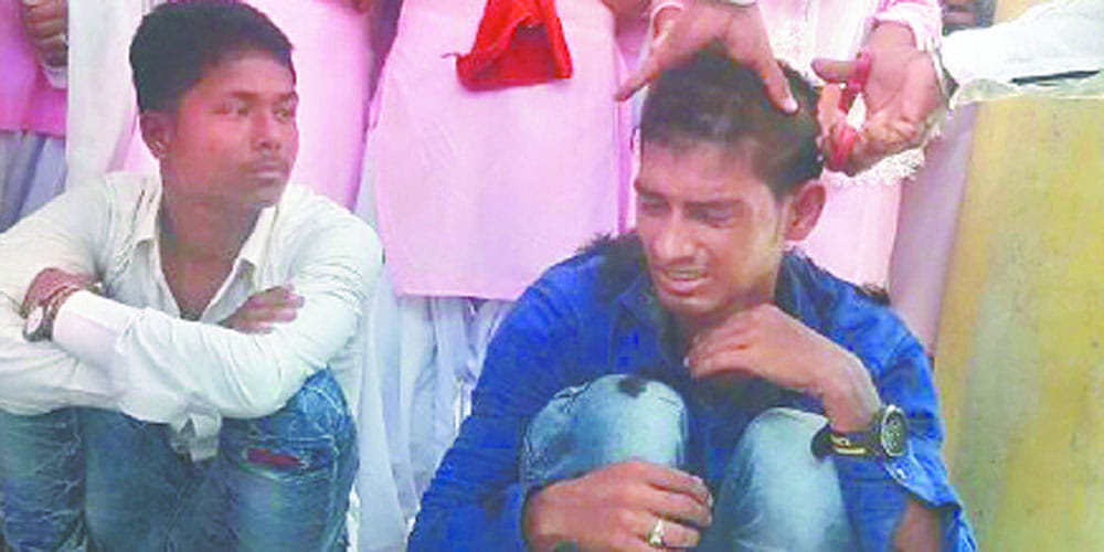 Fed up with tampering girl student catch teasers beat and shave their head in up