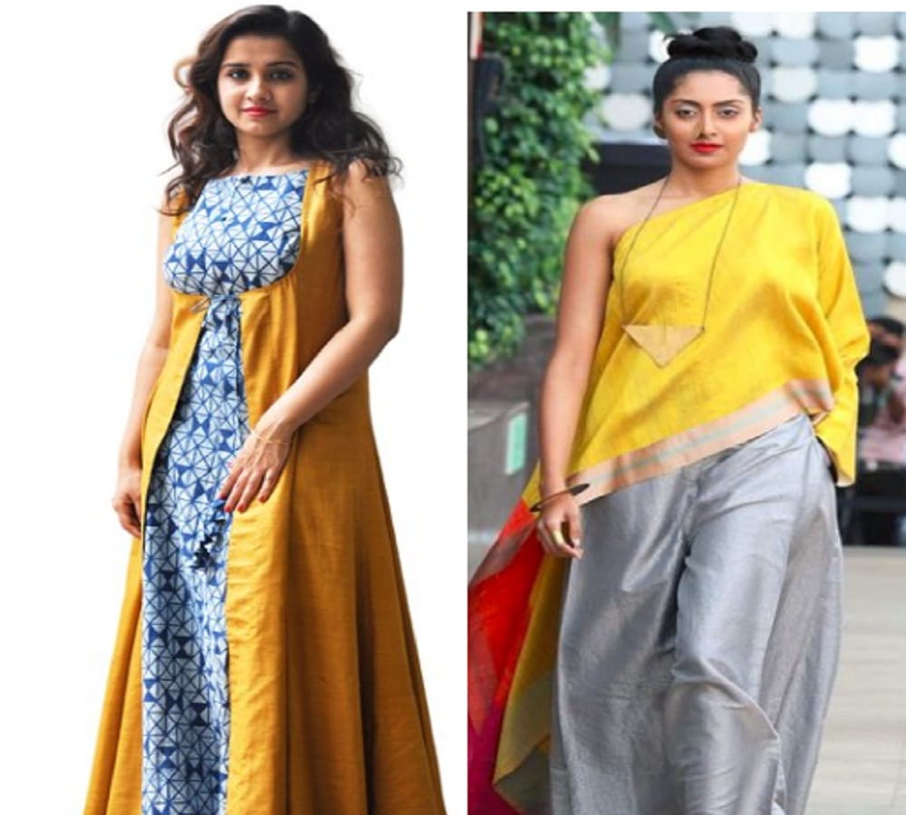 try this color indo western dress on the first day of Navratri 2017 Pooja