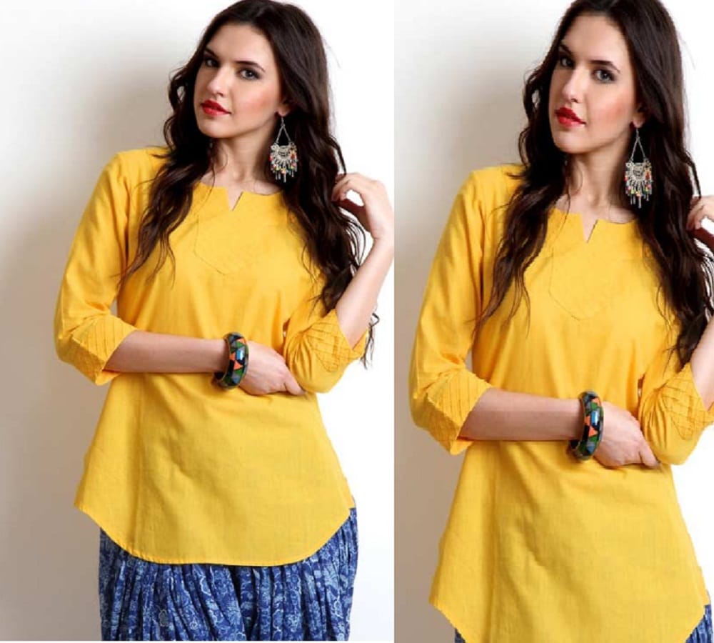 try this color indo western dress on the first day of Navratri 2017 Pooja